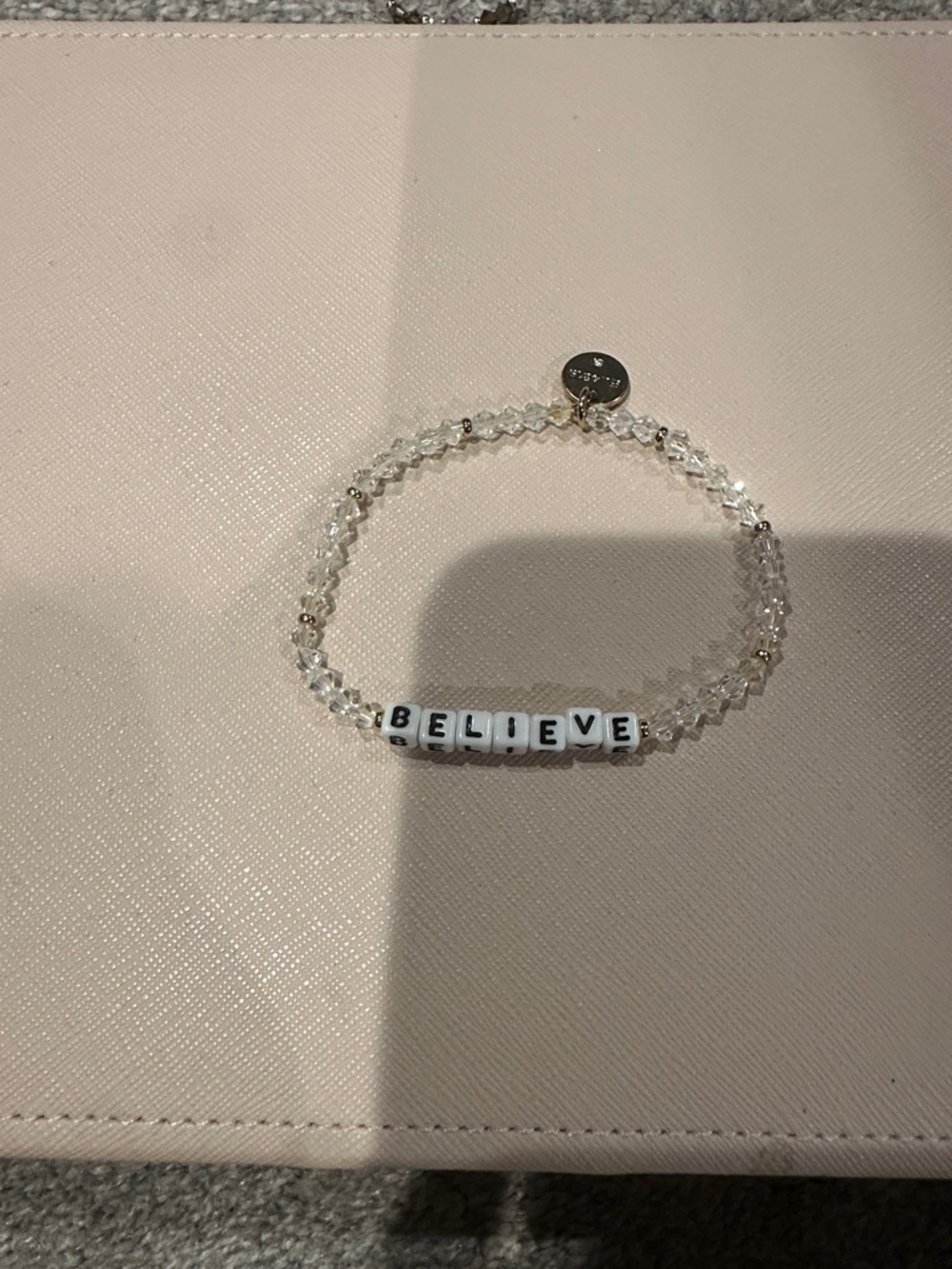 Little Words project Clear Crystal Beaded Bracelet - Inspirational Letter Beads
